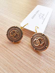 Gold Rope Designer Dangle earrings