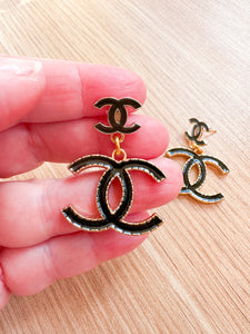Designer Black Dangle Earrings