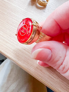 Red Button Ring