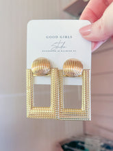 Load image into Gallery viewer, Gold Rectangle Earrings