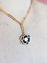 Load image into Gallery viewer, Designer Black/White Flower Necklace