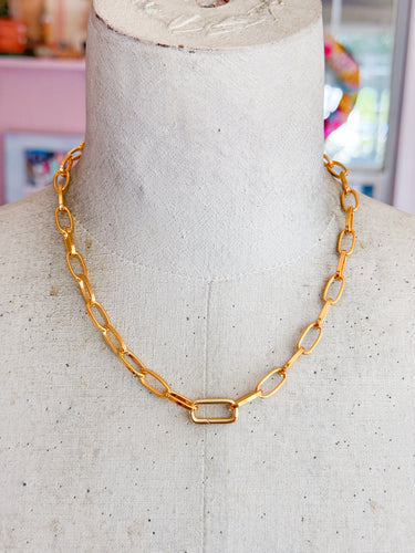 Gold Charm Holder Necklace