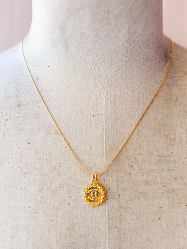 Designer Gold Circle Charm Necklace