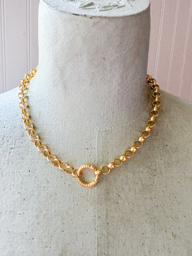 Gold Rolo Chain Layering Necklace