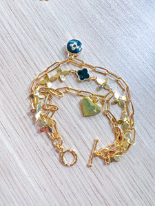 Designer heart charm bracelet