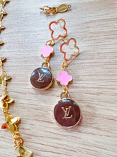Load image into Gallery viewer, Pink &amp; Brown Dangle Earrings