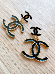 Designer Black Dangle Earrings