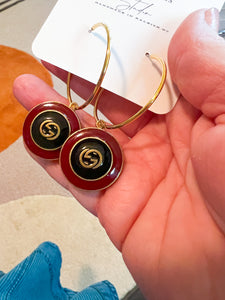 GG Button Hoop Earrings