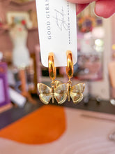 Load image into Gallery viewer, Butterfly Hoop Earrings