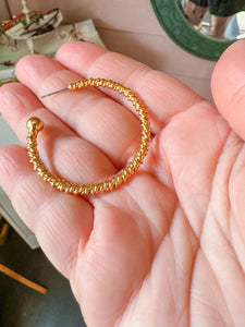 Gold Rope Hoop Earrings