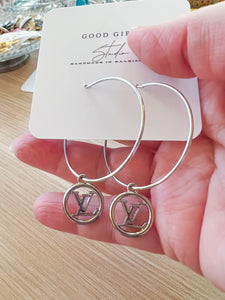 Silver Designer hoop earring