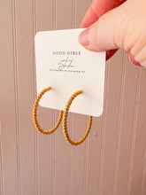 Load image into Gallery viewer, Gold Rope Hoop Earrings