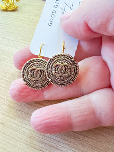 Gold Rope Designer Dangle earrings
