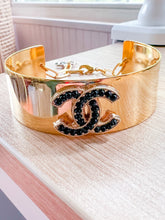Load image into Gallery viewer, Designer Black and Gold Cuff Bracelet