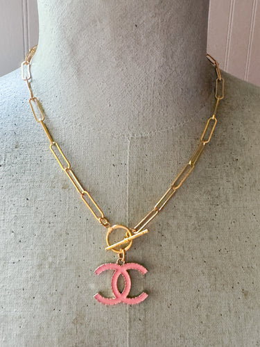 Designer Pink Charm Necklace