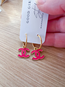 Dainty Pink Hoop Earring