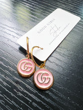 Load image into Gallery viewer, Mini GG Button Hoop Earrings