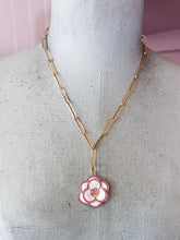 Load image into Gallery viewer, Designer Pink Flower Necklace