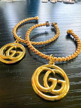 Load image into Gallery viewer, GG Button Rope Hoop Earrings