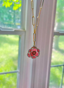 Designer Pink Flower Necklace