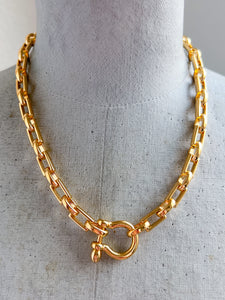 Gold Statement Carabiner Necklace