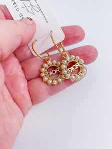 Dior Pearl Hoop Earrings