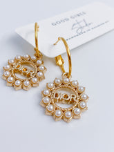 Load image into Gallery viewer, Dior Pearl Hoop Earrings