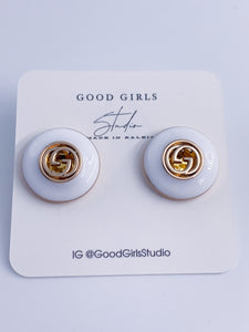Stud Muffin GG Button Earrings