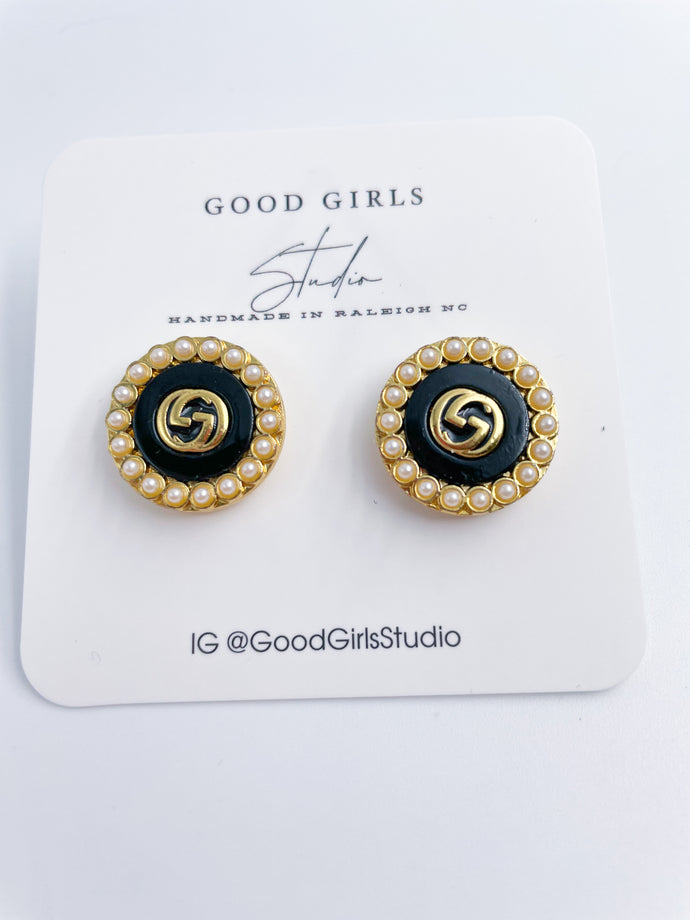 GG Button Earrings