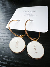 Load image into Gallery viewer, YSL Hoop Button Earrings