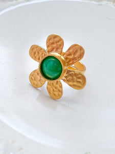 Jade Flower Ring