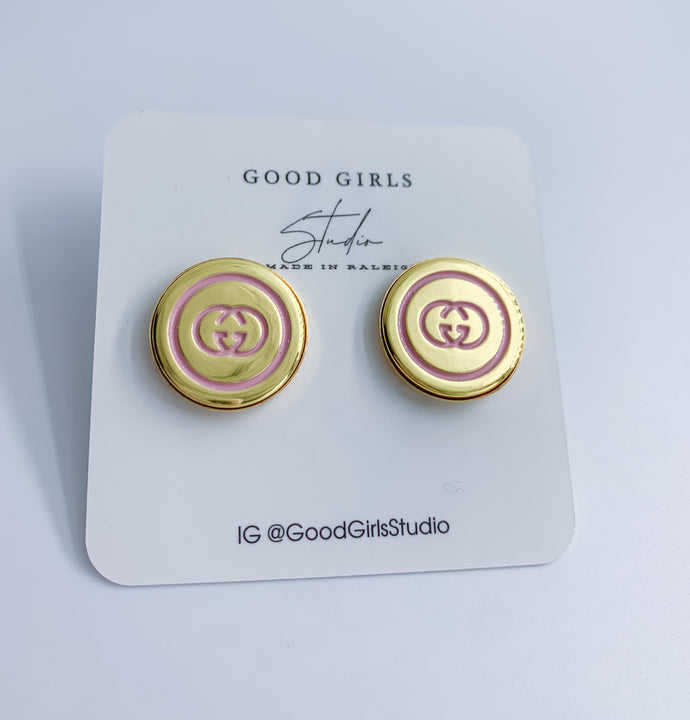 Stud Muffin GG Button Earrings