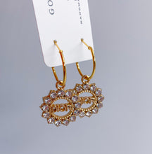 Load image into Gallery viewer, Dior Rhinestone Huggie Hoop Earrings